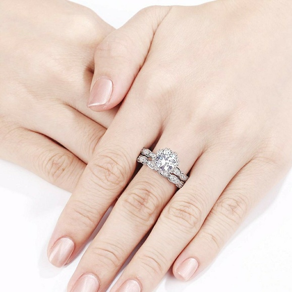 LAST ONE 8-Prong Sapphire Sterling Silver Ring Set - Picture 3 of 5